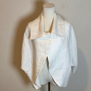 Igor “Brahms” Elegant Ivory Bolero Jacket Oversized size Small